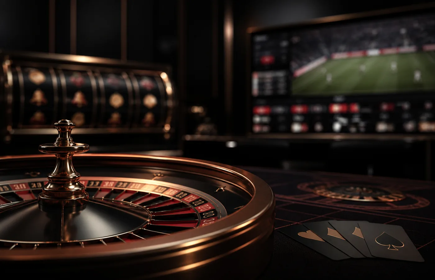 Slot, roulette, kartu, dan layar olahraga sebagai kategori permainan kasino daring